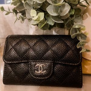 Chanel Caviar Quilted Flap Card Holder